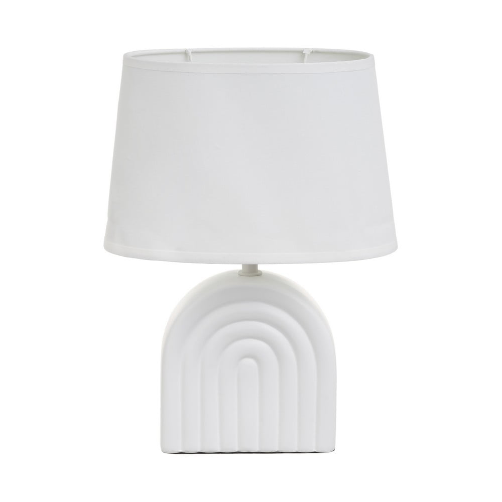 Bílá keramická stolní lampa s textilním stínidlem (výška 31 cm) – Casa Selección