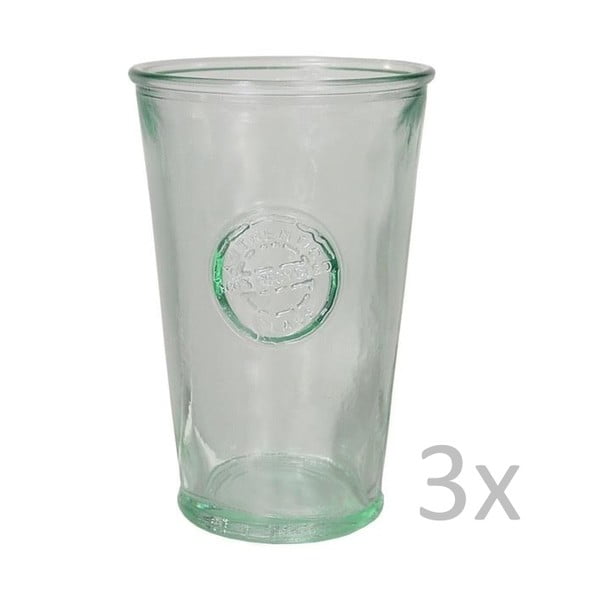 Sada 3 sklenic z recyklovaného skla Ego Dekor Authentic