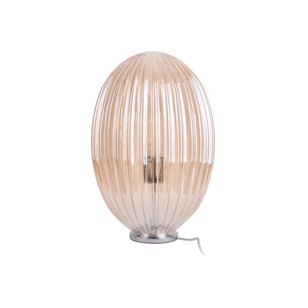 Hnědá skleněná stolní lampa Leitmotiv Smart, ø 30 cm