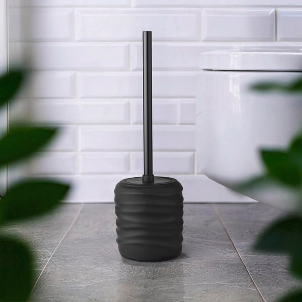 Černá keramická WC štětka Illana – Wenko-image-1