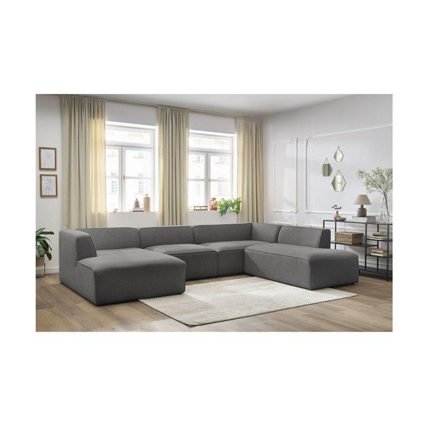 Tmavě šedá modulární rohová pohovka (pravý roh/do "U") Megeve – Bobochic Paris-image-3