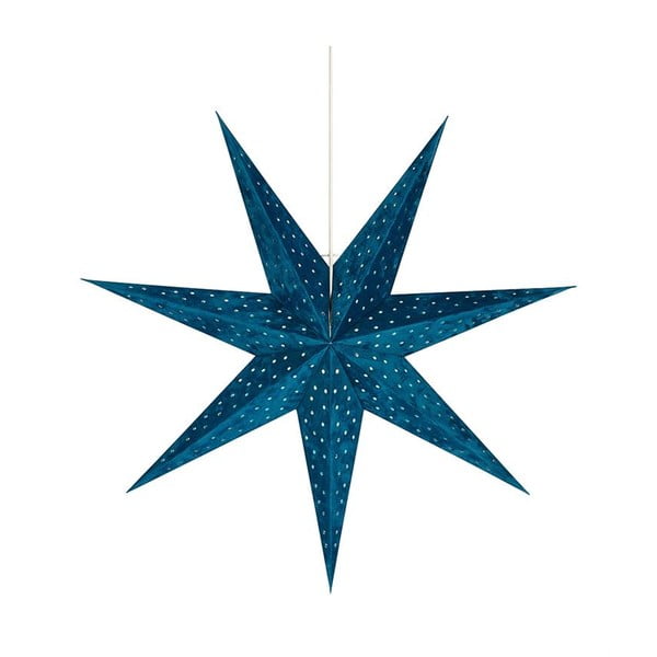 Modrá závěsná světelná dekorace Markslöjd Velours, výška 75 cm