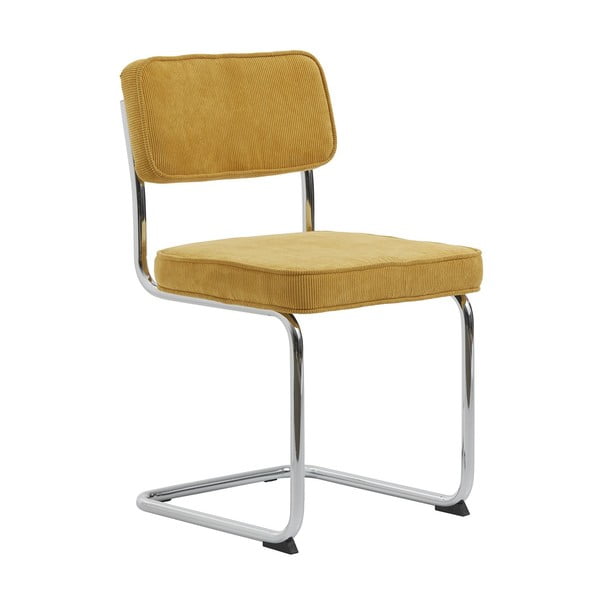 Žlutá manšestrová jídelní židle Rupert – Unique Furniture