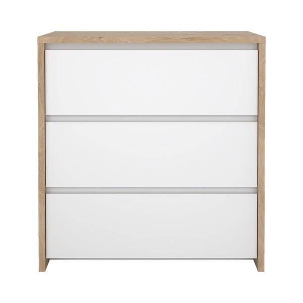 Bílá/v přírodní barvě komoda v dekoru dubu 80x84x48 cm Next – Tvilum