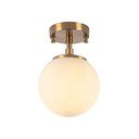 Bílé/v mosazné barvě stropní svítidlo se skleněným stínidlem ø 15 cm Atmaca – Opviq lights