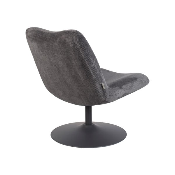 Tmavě šedé sametové křeslo Bubba – Zuiver-image-4