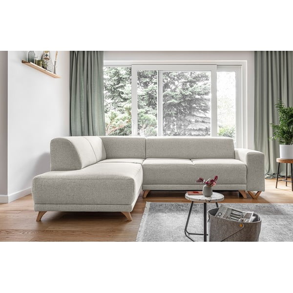 Béžová rozkládací/s úložným prostorem rohová pohovka (levý roh/do L) Classy Sophie – Miuform-image-1