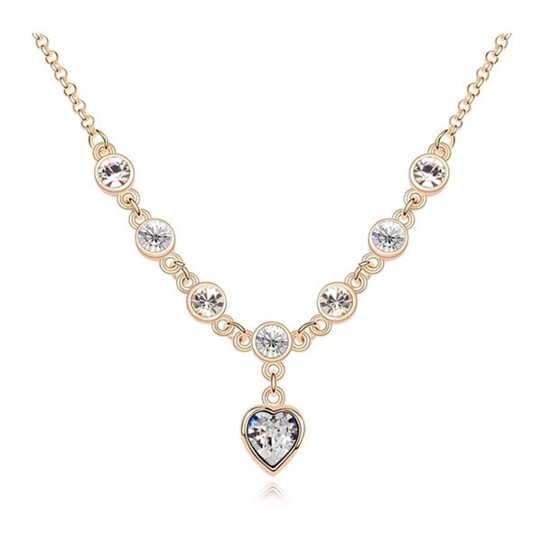 Pozlacený náhrdelník s krystaly Swarovski Elements Crystals Sweetheart