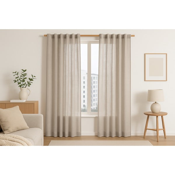 Béžový závěs 140x270 cm Valeta – Restilo-image-1