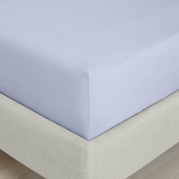 Napínací prostěradlo z bavlněného perkálu v levandulové barvě 185x200 cm Cotton Percale – Bianca