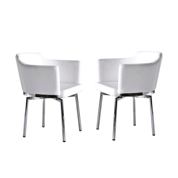 Sada 2 otočných židlí Detroit, bílé