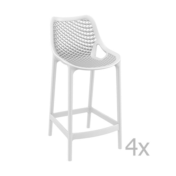 Sada 4 bílých barových židlí Resol Grid, výška 65 cm