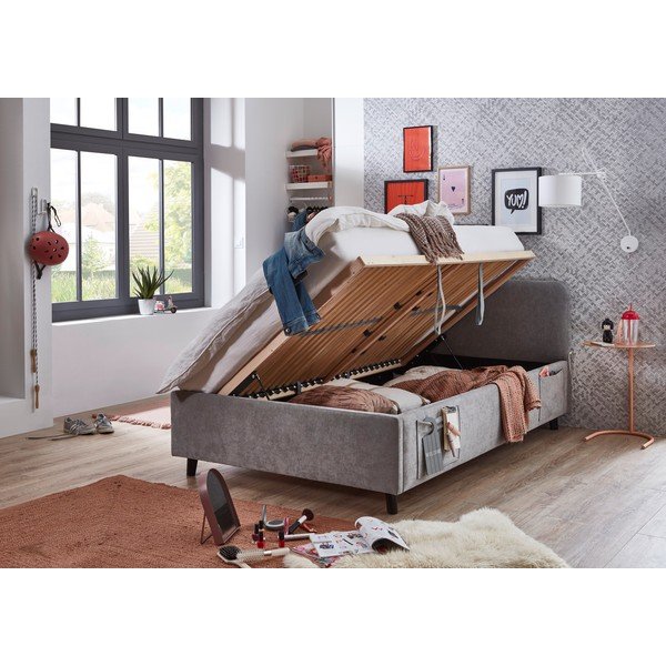 Šedá dětská postel s úložným prostorem s roštem 120x200 cm Cosy – Meise Möbel-image-2