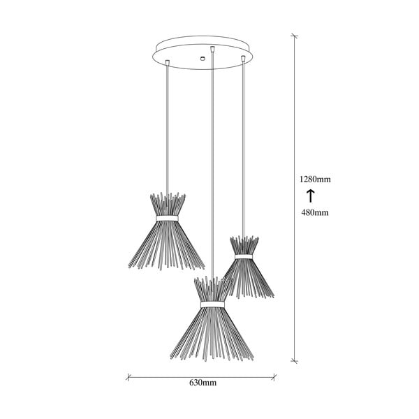 Černé závěsné svítidlo s kovovým stínidlem ø 63 cm Kirpi – Opviq lights-image-3