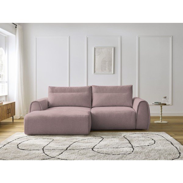 Světle růžová rohová pohovka Aden – Bobochic Paris-image-1
