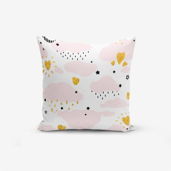 Povlak na polštář s příměsí bavlny Minimalist Cushion Covers Pink Clouds Modern, 45 x 45 cm