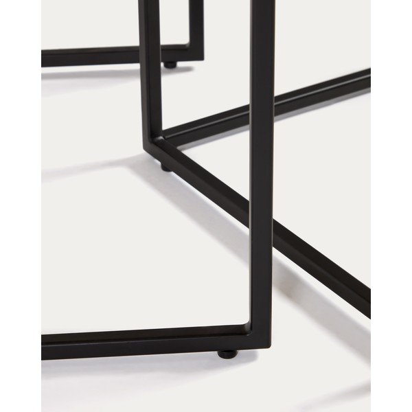 Odkládací stolky v sadě 2 ks s deskou v dekoru ořechového dřeva 45x45 cm Yoana – Kave Home-image-3