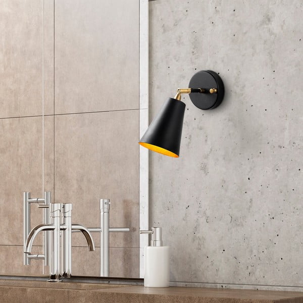 Černé/ve zlaté barvě nástěnné svítidlo ø 10 cm Evander – Opviq lights-image-3
