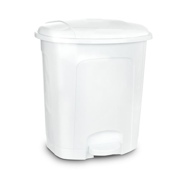 Bílý nášlapný plastový odpadkový koš 5,5 l – Orion