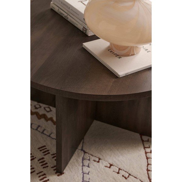 Hnědý kulatý konferenční stolek z MDF ø 85 cm Poppy – Ellos Home-image-1