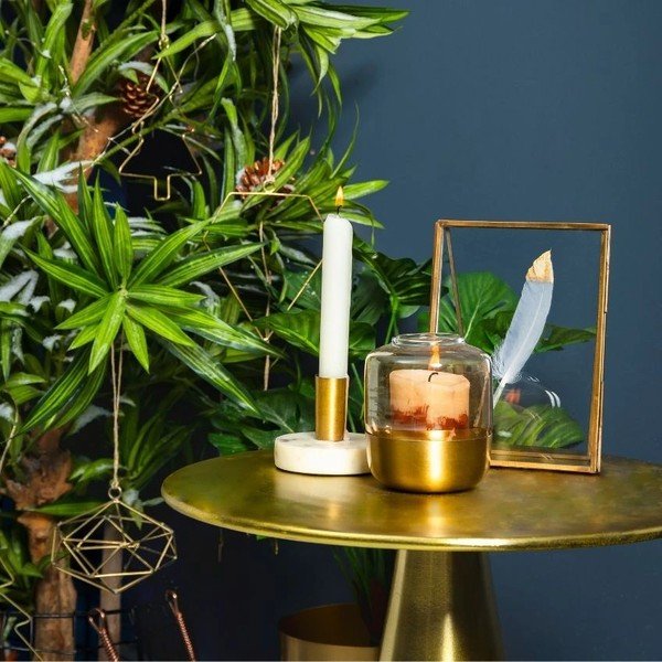 Hliníkový kulatý odkládací stolek ø 39 cm Rhet – Kave Home-image-2