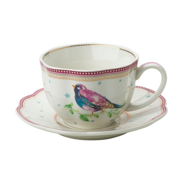 Porcelánový šálek s podšálkem Birdie od Lisbeth Dahl, 2 ks-image-1