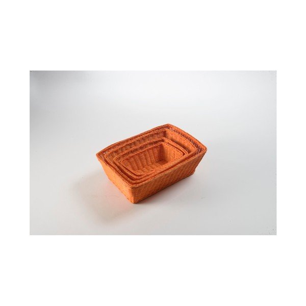 Sada 4 oranžových ratanových košíků Compactor Saga-image-1