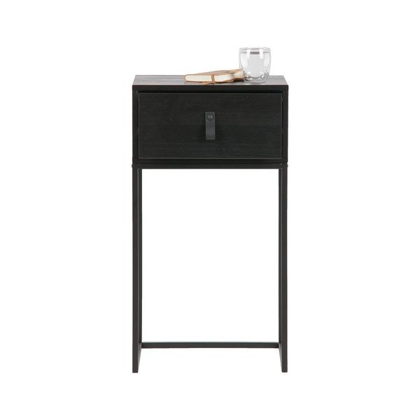 Černý noční stolek se zásuvkou WOOOD Zola-image-4
