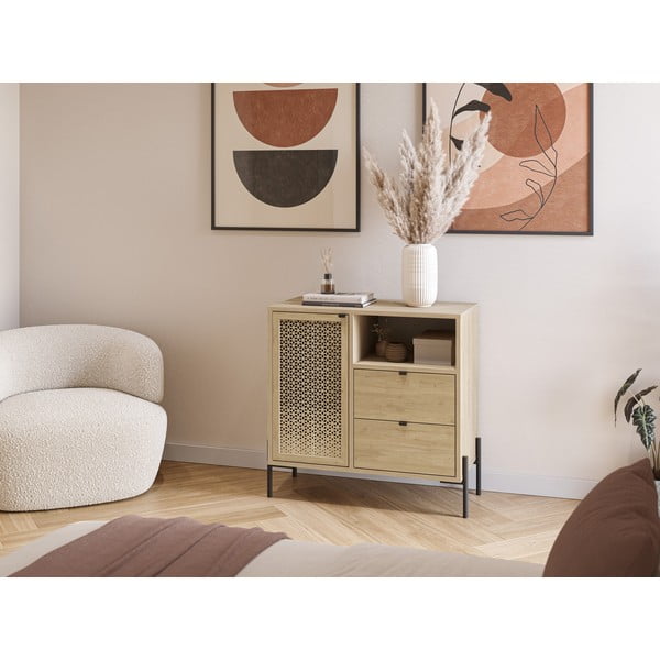 Skříňka v dekoru dubu v přírodní barvě 80x80 cm Inca – Marckeric-image-1