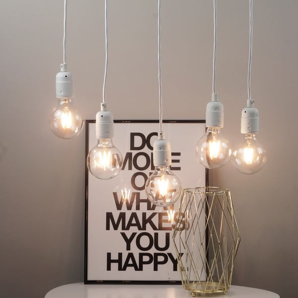 Bílé pětiramenné závěsné svítidlo Bulb Attack Uno-image-1
