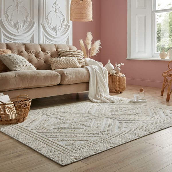 Krémový pratelný koberec z žinylky 80x160 cm Jaipur – Flair Rugs-image-1