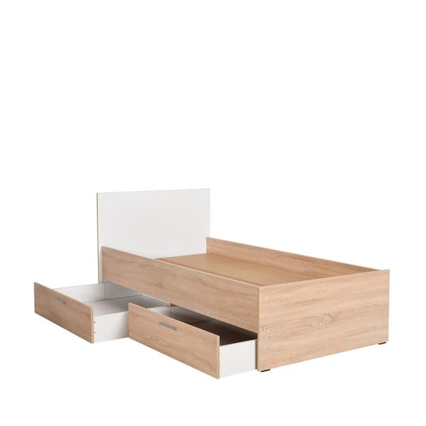 Bílá/přírodní dětská postel s úložným prostorem 90x190 cm – Kalune Design-image-3