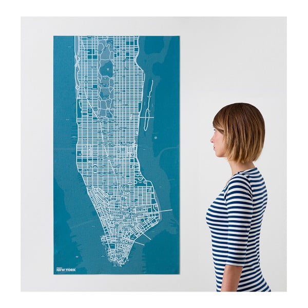 Modrá nástěnná mapa Palomar Pin New York