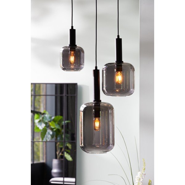 Šedé stropní svítidlo se skleněným stínidlem ø 16 cm Lekar – Light & Living-image-1