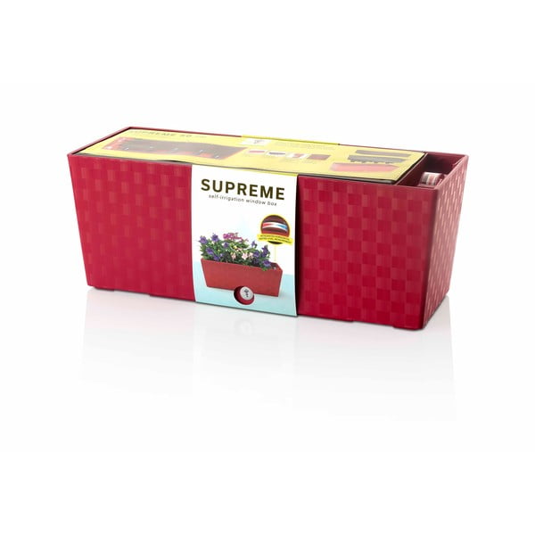 Červený samozavlažovací truhlík Flower Lover Supreme, délka 50 cm-image-1