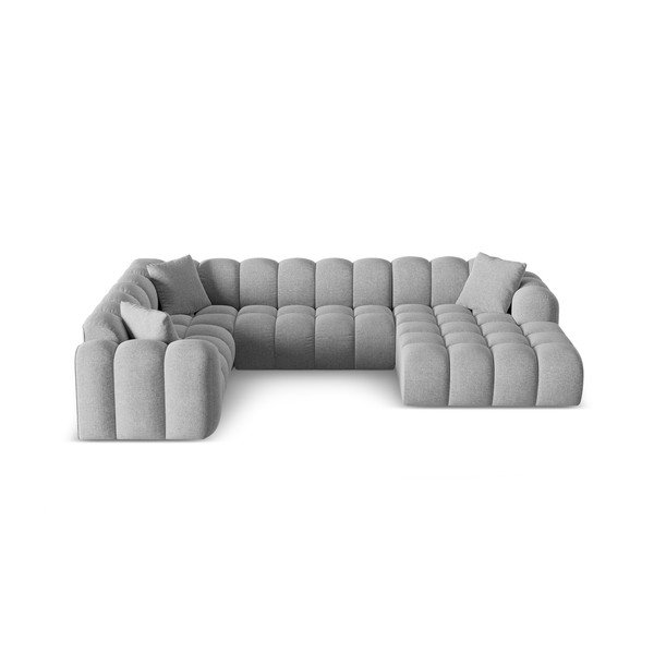 Světle šedá žinylková rohová pohovka (levý roh/do "U") Treno – Cosmopolitan Design