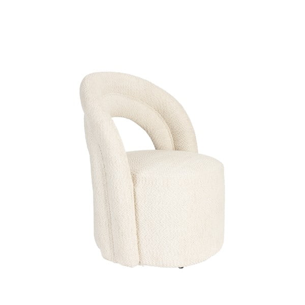 Krémové otočné křeslo z textilie bouclé Seina – Dutchbone