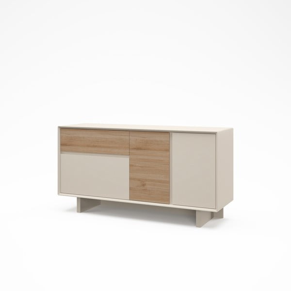 Komoda v béžové a přírodní barvě v dekoru dubu 146x76x45 cm Carpi – Marckeric-image-3