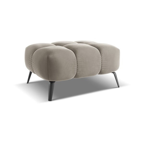 Béžová sametová podnožka Nalu – Makamii-image-3