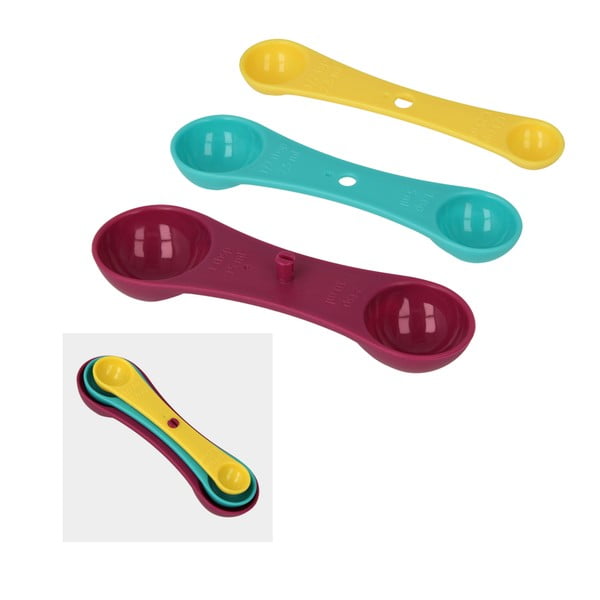Sada 3 barevných odměrek Metaltex Spoons