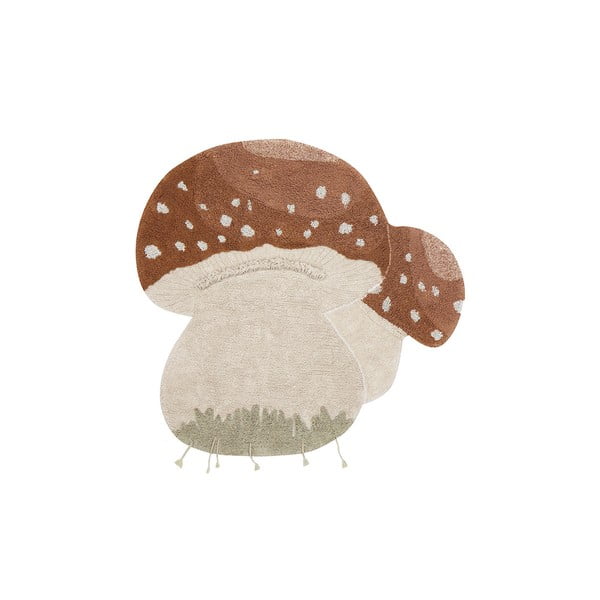 Pratelný ručně tkaný bavlněný dětský koberec v cihlové barvě krémový 120x120 cm Boletus – Lorena Canals