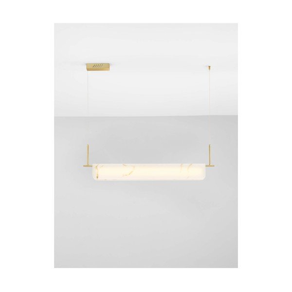 Krémové/v mosazné barvě LED stmívatelné závěsné svítidlo v dekoru mramoru Aider – Nova Luce-image-4