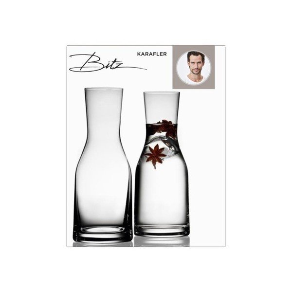 Sada 2 karaf vodu z křišťálového skla Bitz Fluidum, 300 ml-image-2