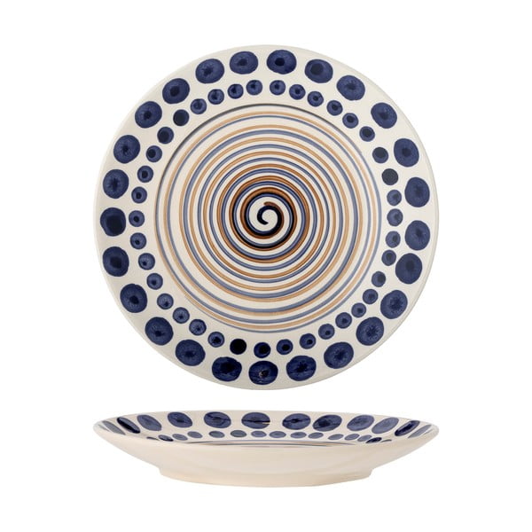 Bílo-tmavě modrý talíř z kameniny ø 27 cm Shama – Bloomingville-image-2