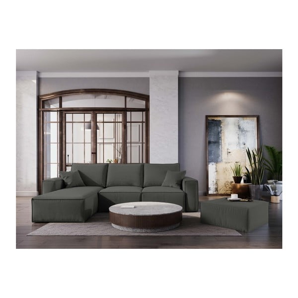 Tmavě šedý puf Cosmopolitan Design Miami, 65 x 65 cm-image-3