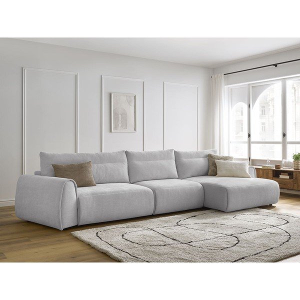 Světle šedá rohová pohovka Aden – Bobochic Paris-image-1