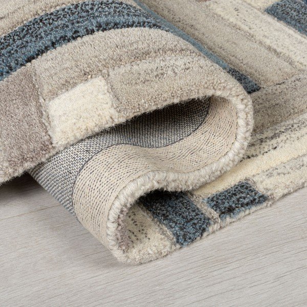 Šedo-modrý vlněný běhoun Flair Rugs Russo, 60 x 230 cm-image-1