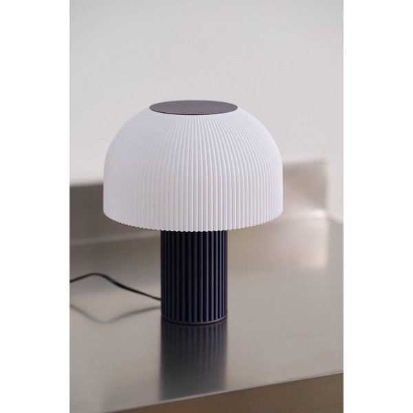 Bílá/modrá plastová stolní lampa (výška 29 cm) Maya – Jotex-image-2
