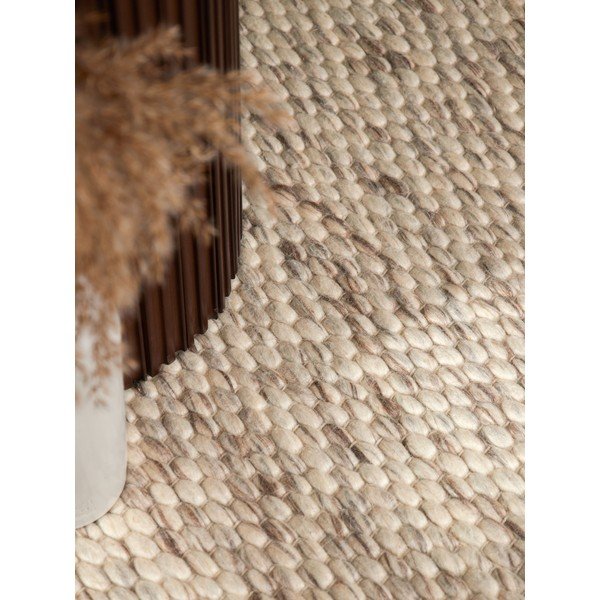 Béžový/v přírodní barvě ručně tkaný vlněný kulatý koberec ø 160 cm Lyon Beans – Elle Decoration-image-3