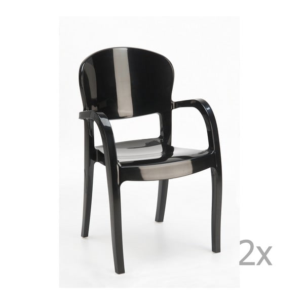 Sada 2 černých jídelních židlí Castagnetti Penelope